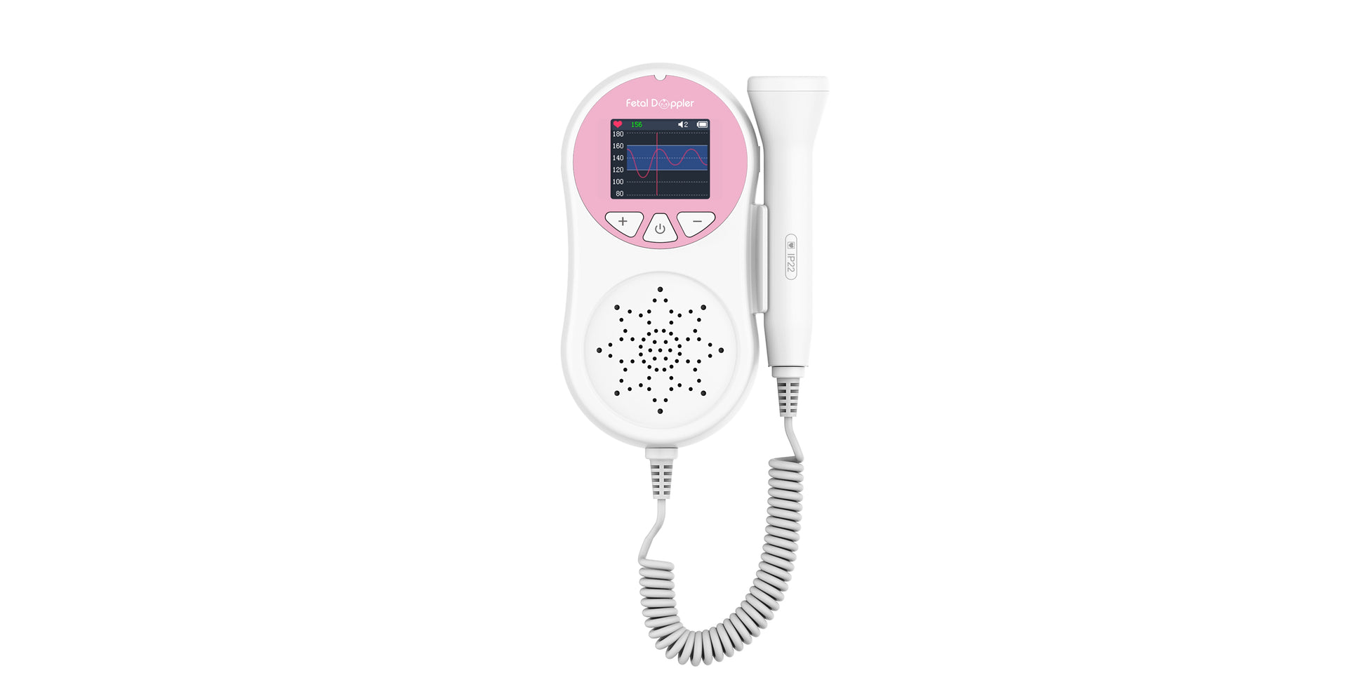 Pocket Fetal Doppler Digits Curve Display Pregnancy Baby Heart Rate Monitor,3Mhz Pink Gadgets