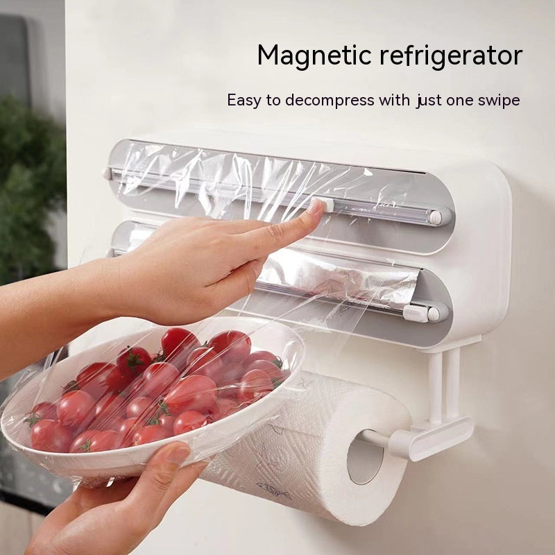 Wall-mounted Plastic Wrap Cutter Household Punch-free HOME