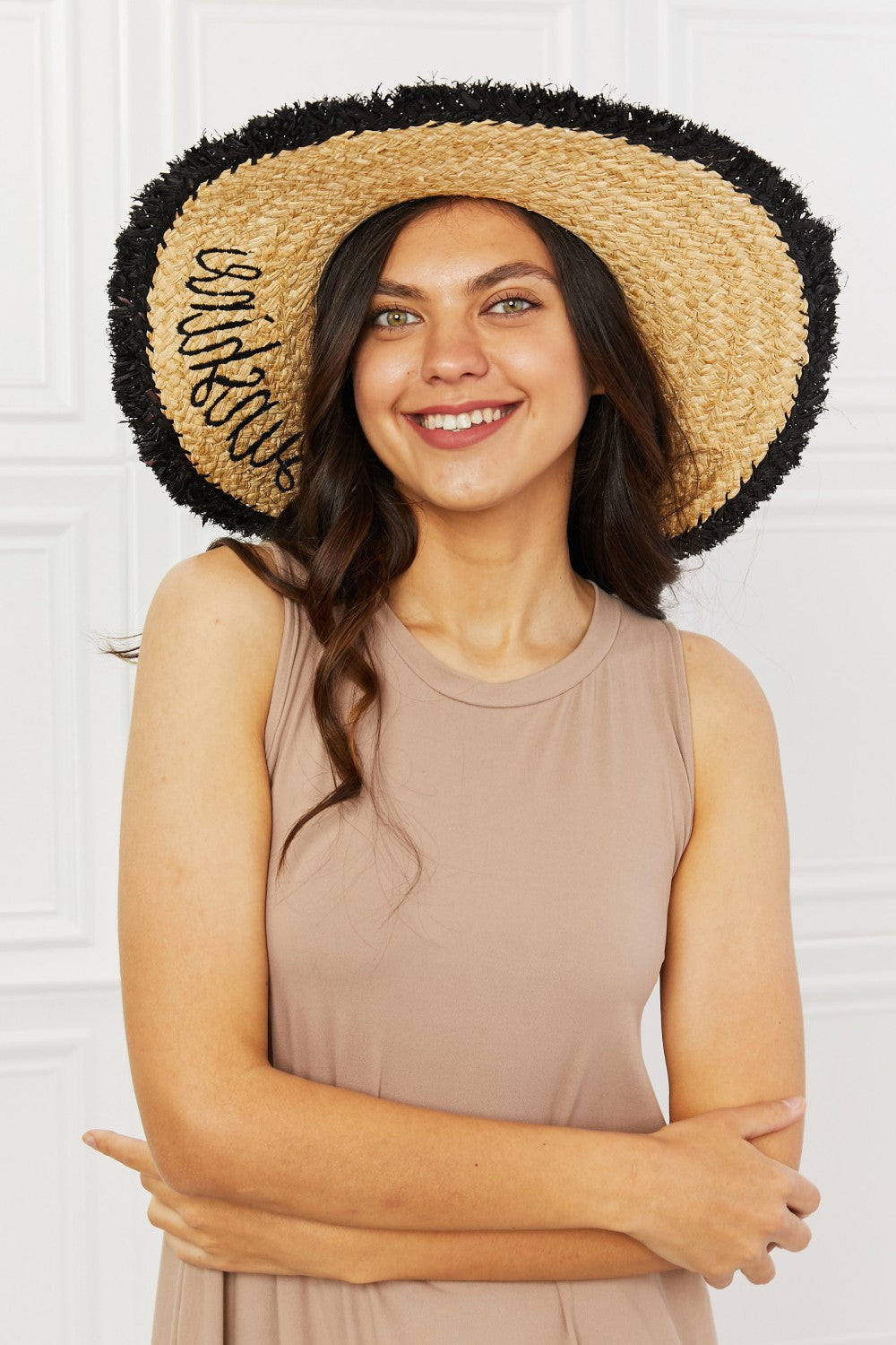 Fame Sunshine Straw Fringe Hat apparel & accessories