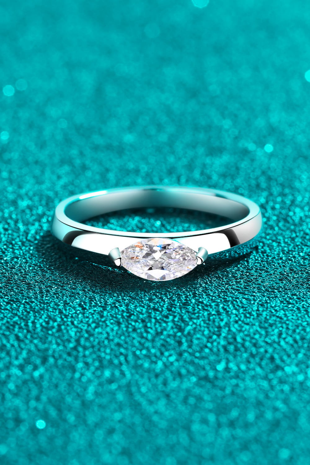 Moissanite Rhodium-Plated Ring apparel & accessories