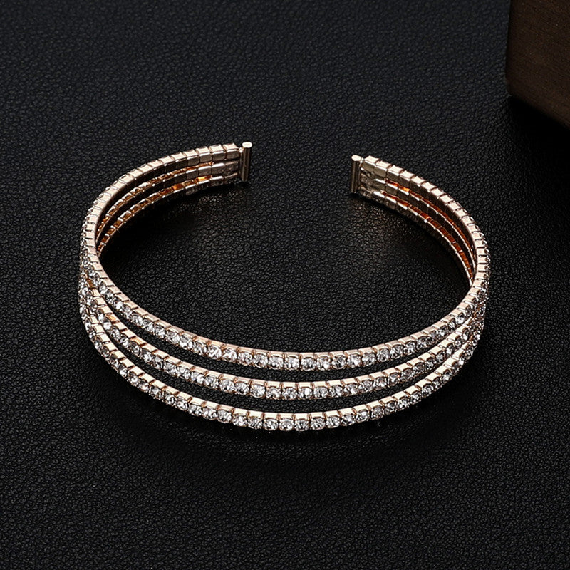 Bridal Accessories Temperament Full Diamond Elastic Bracelet Jewelry