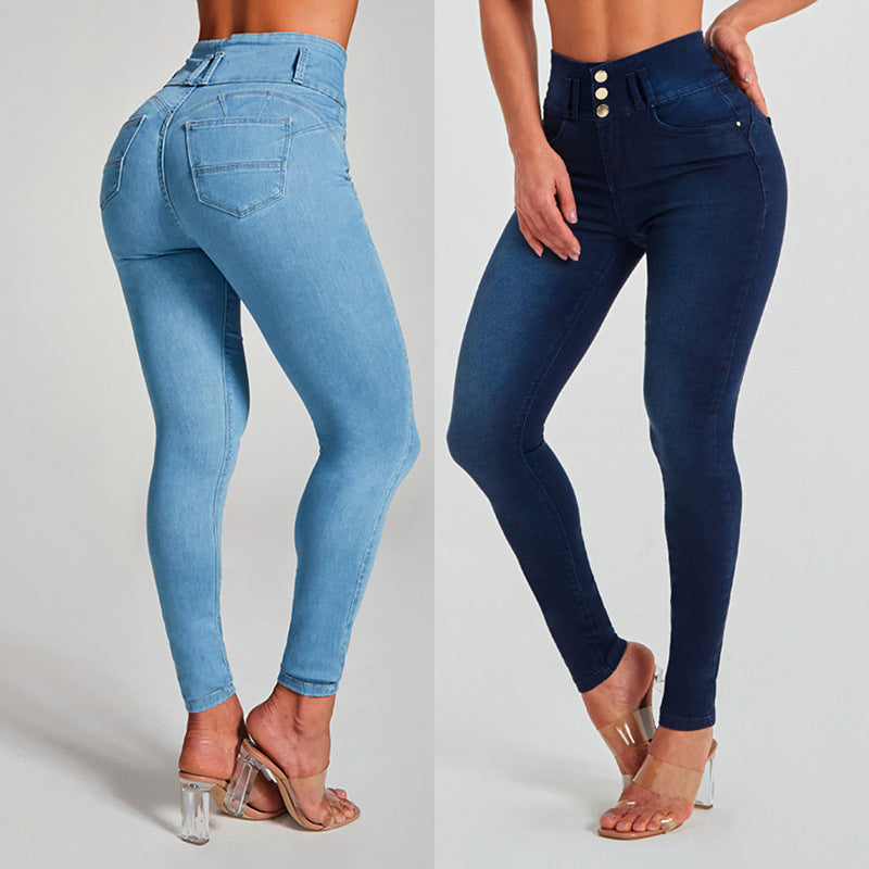 High Waist Jeans Women's Skinny Trousers Tight Stretch Shaping And Hip Lifting Pants apparel & accessories