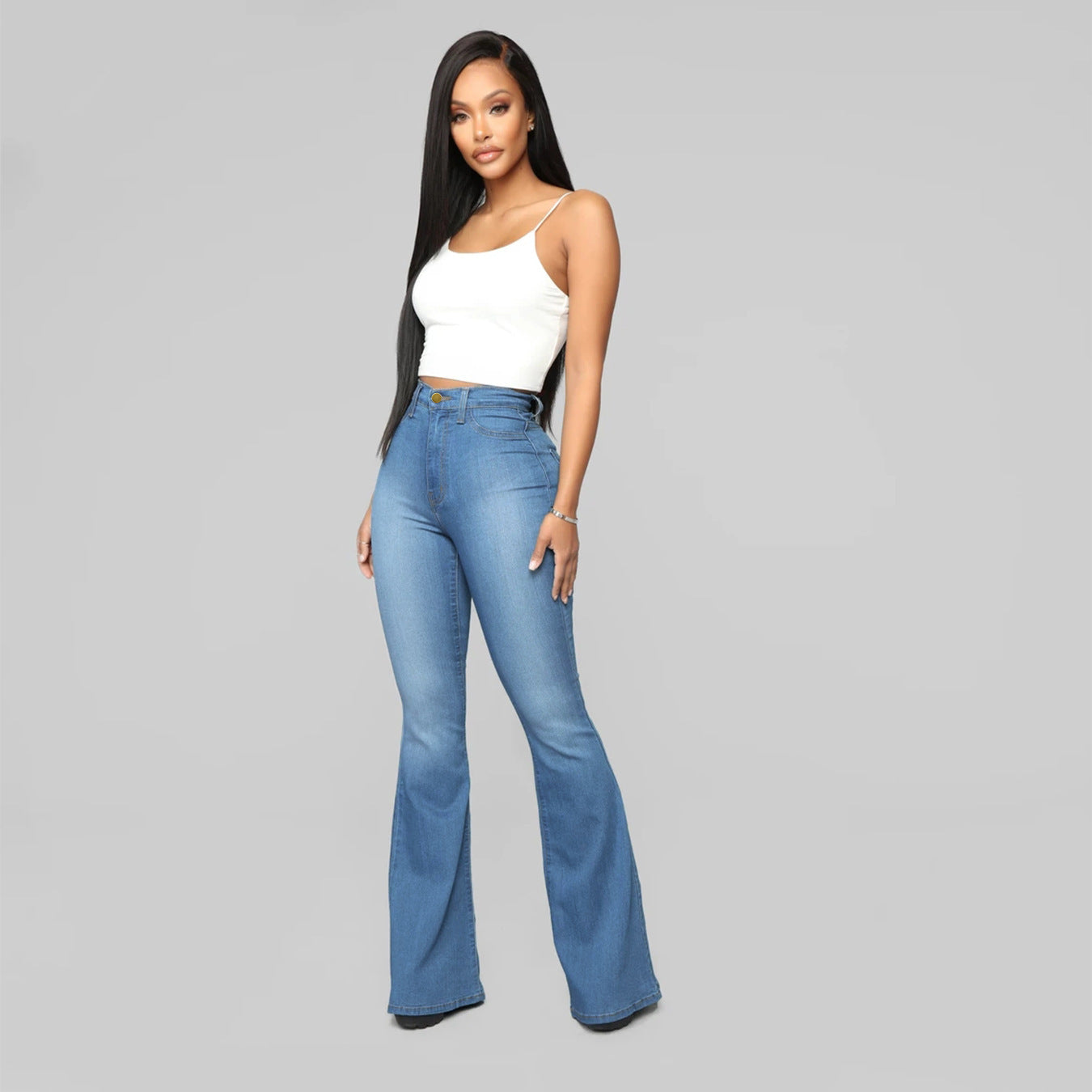 Women's Classic High Waist Slim Denim Horseshoe Pants apparel & accessories