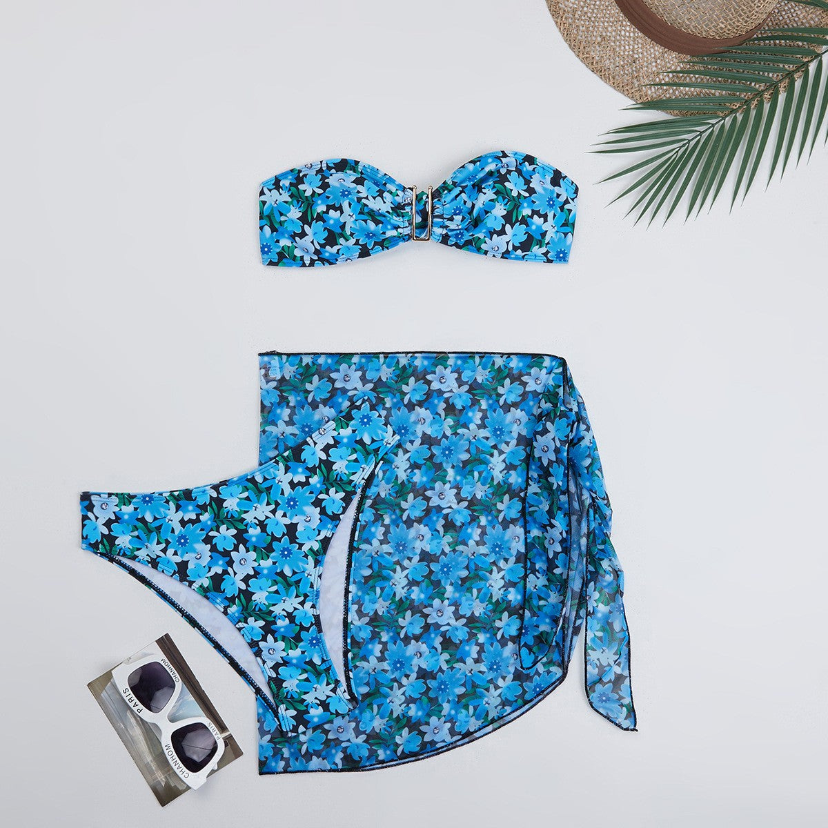 Swimwear Women's Split Metal U-shaped Three-piece Set apparel & accessories