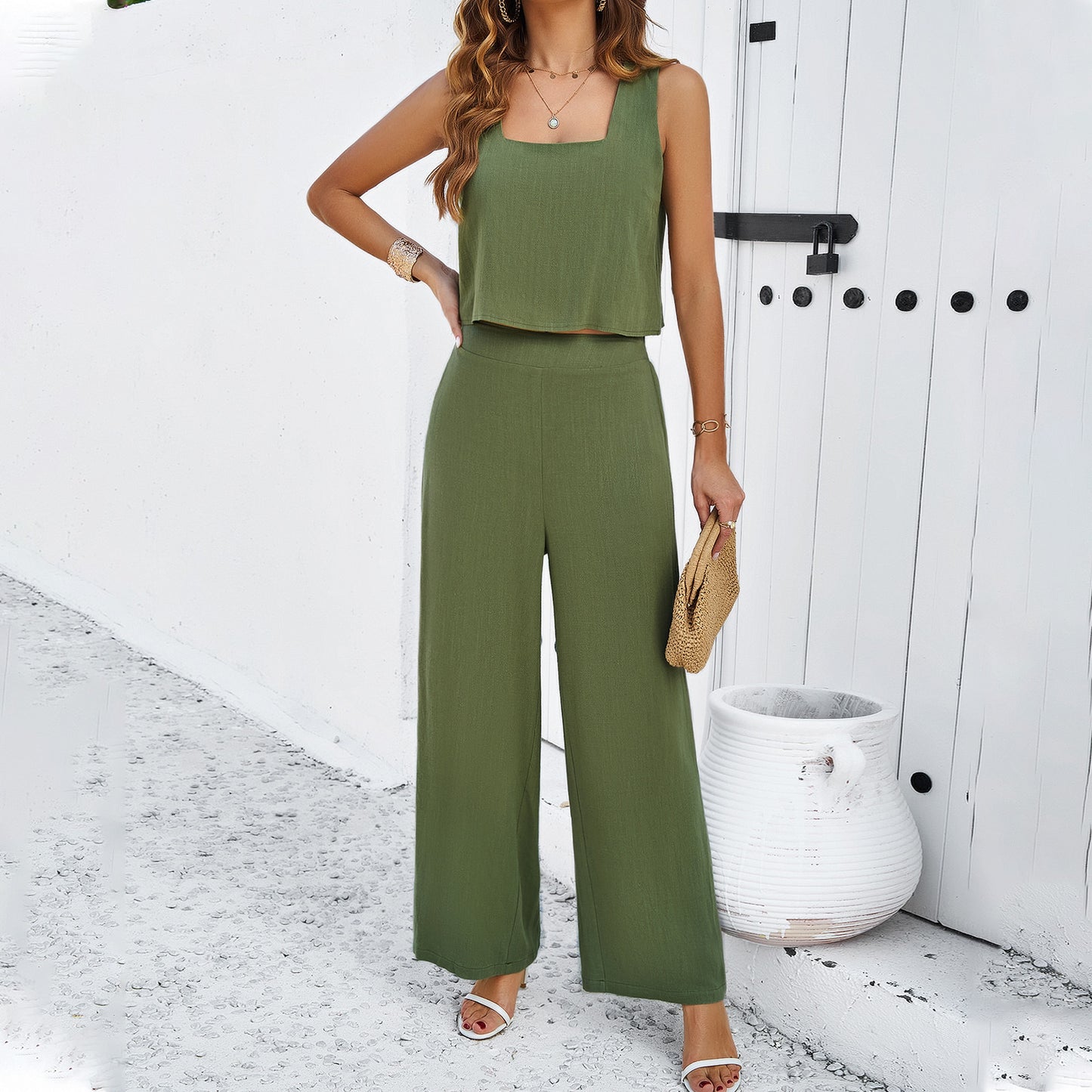 Spring And Summer Leisure Elegance Sleeveless Vest Suit Bottom wear