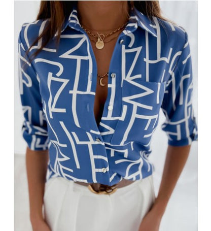 Women's Long Sleeved Shirt Shirt Print apparel & accessories