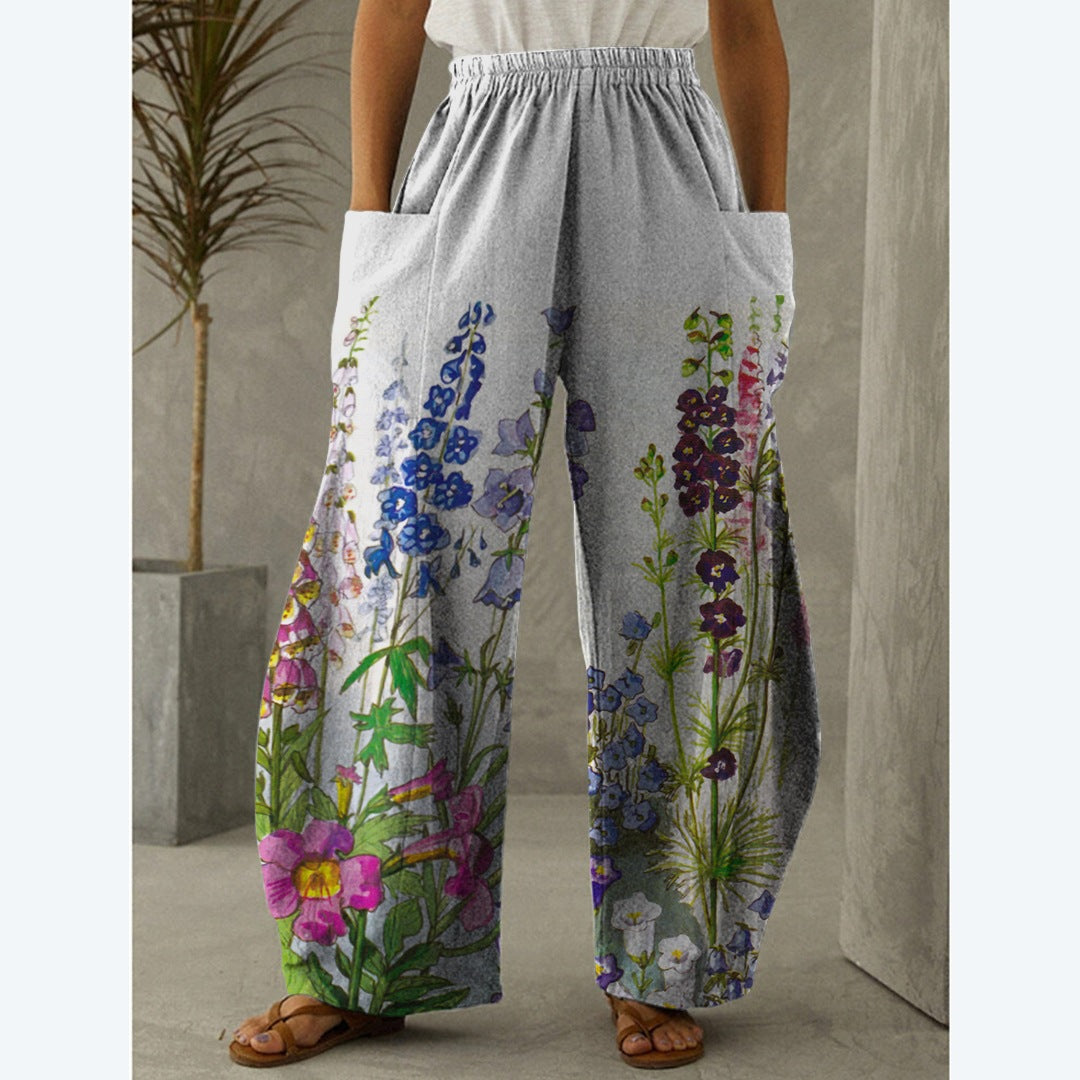 Printed 3D Irregular Wide-leg Pants Casual Wide-leg Trousers apparel & accessories