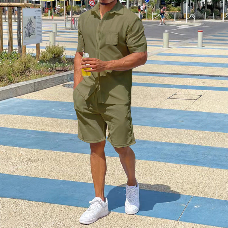 Men's Fashion Casual Short-sleeved Shorts Suit apparel & accessories