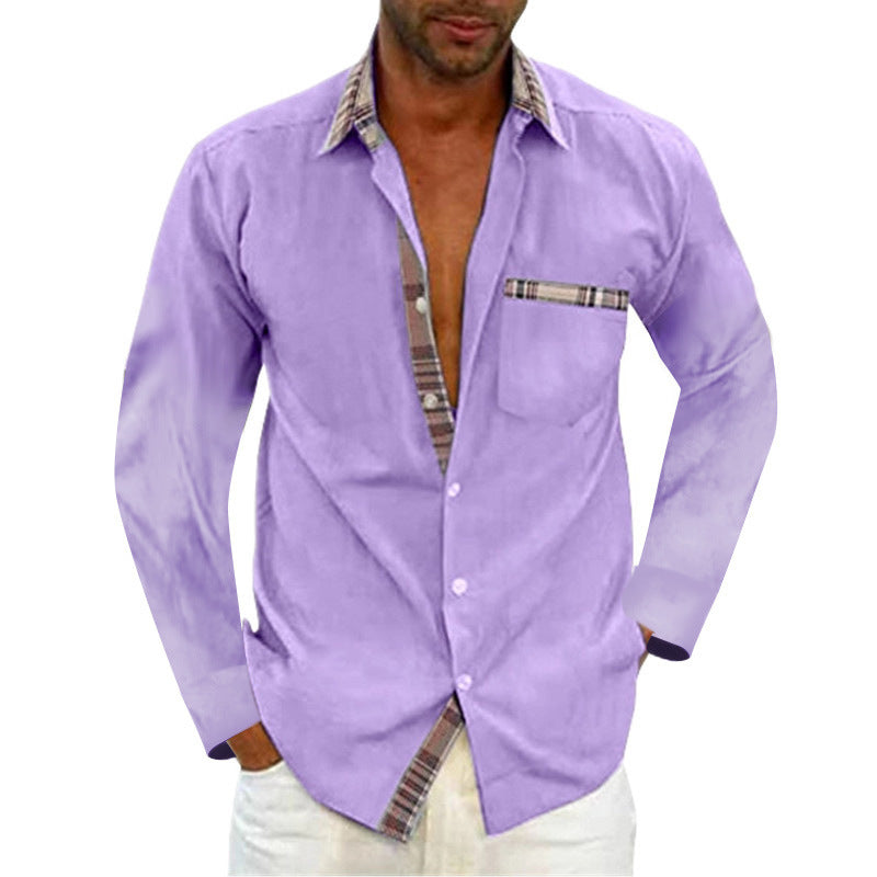 Men's Fashion Casual Solid Color Long Sleeve Shirt apparel & accessories