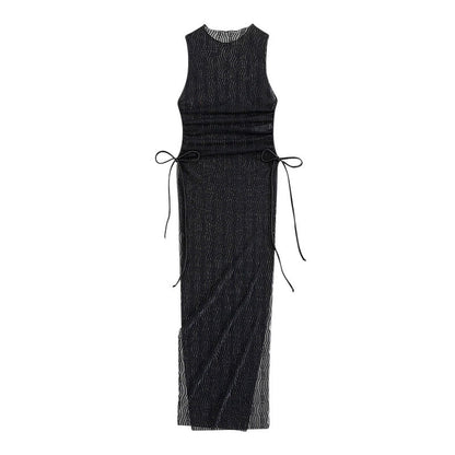 Women's One-piece High Slit Transparent Mesh Beach Dress apparel & accessories