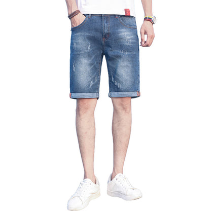 Men's Slim Fit Elastic Denim Shorts apparel & accessories