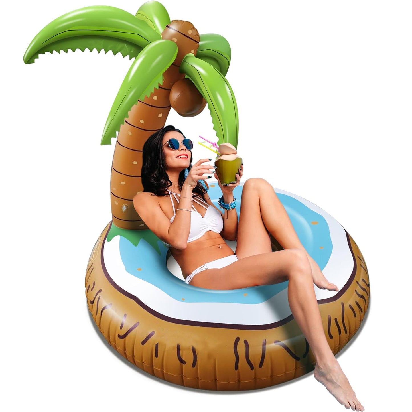 Simple Printed Coconut Tree Inflatable Backrest Recliner apparel & accessories