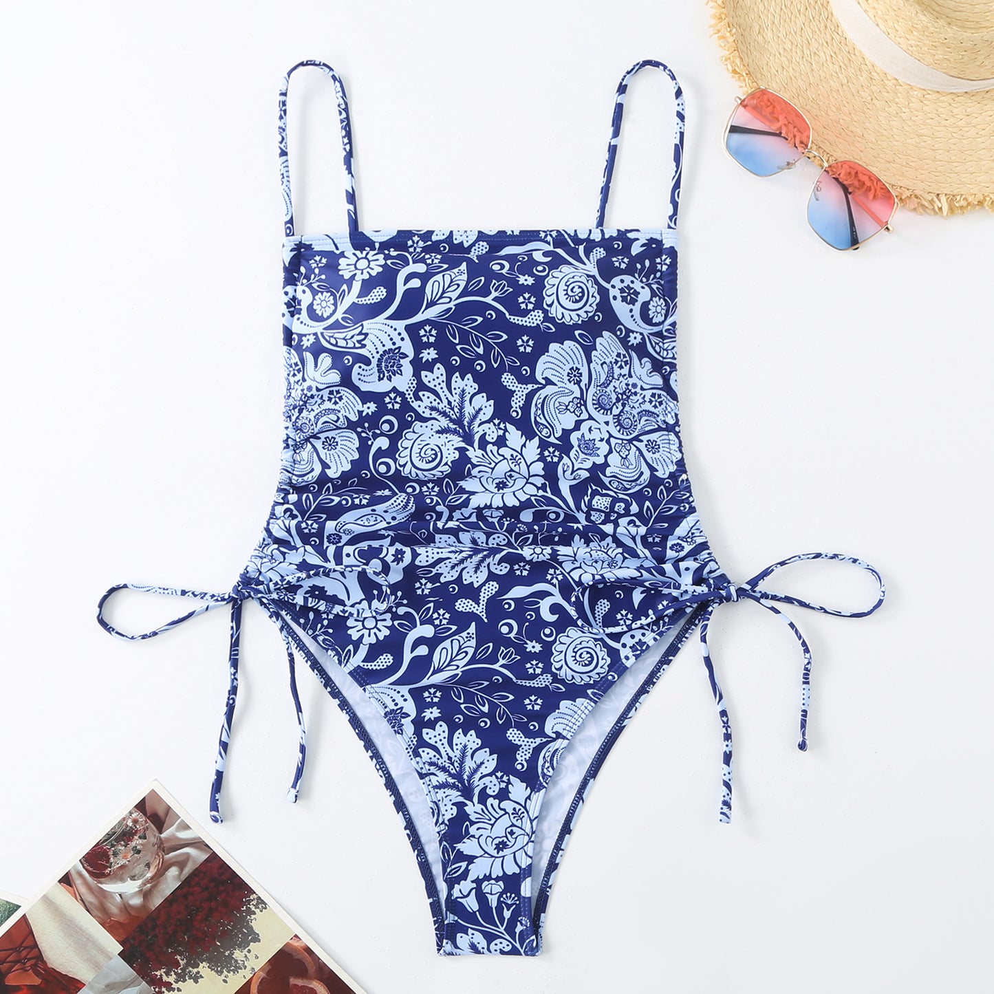 Vacation Style Drawstring Slimming Sexy One Piece Swimsuit apparel & accessories