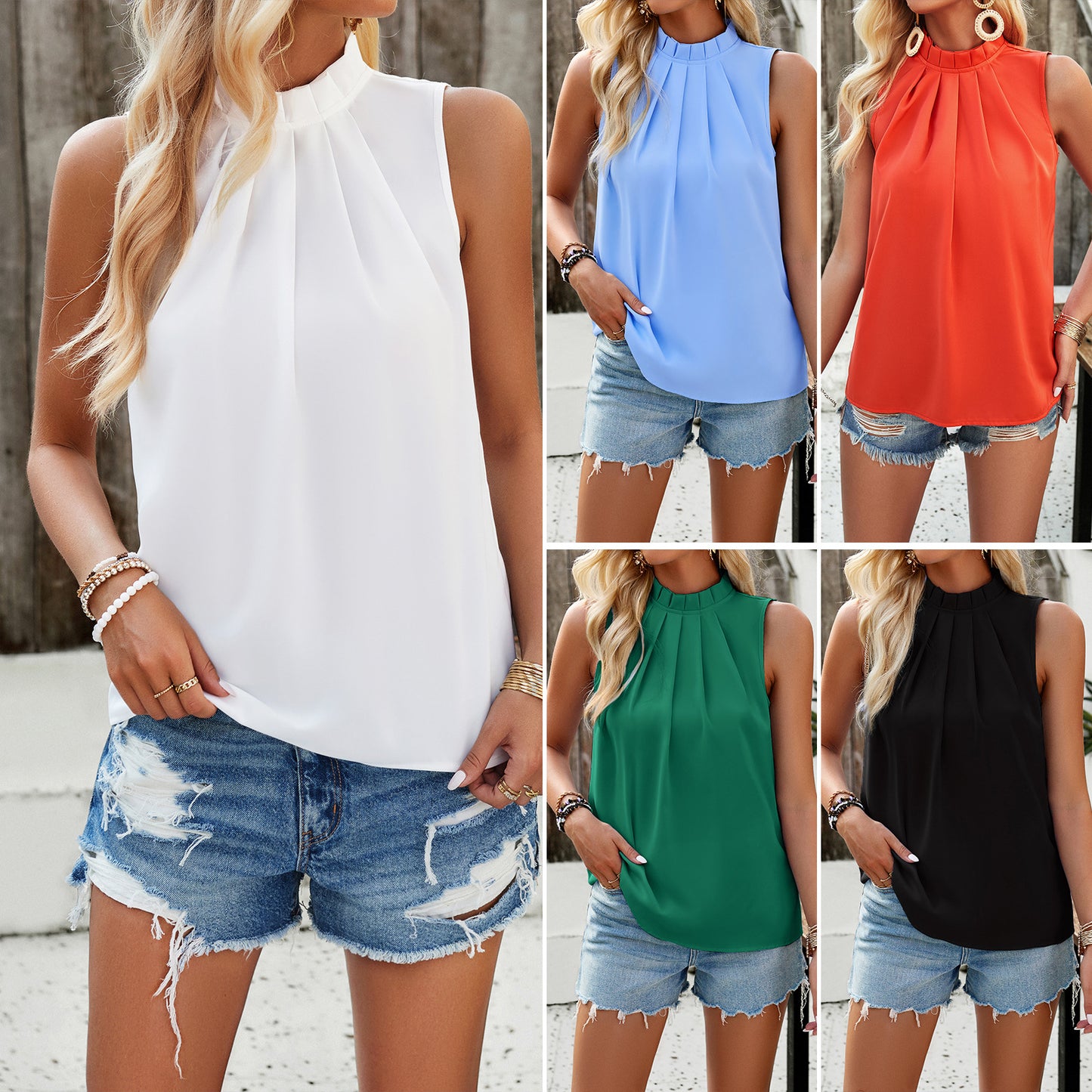 Fashion Sleeveless Top Summer Elegant Womens Clothing apparel & accessories