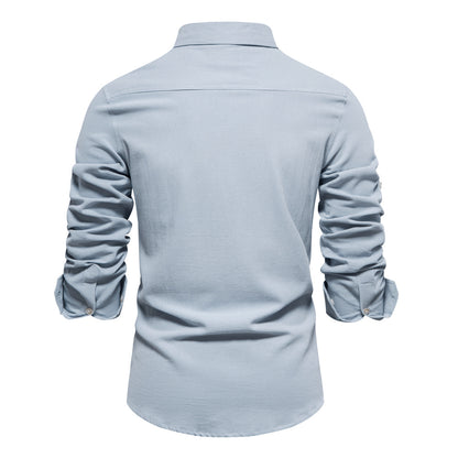 Business Pure Color European Size Long Sleeve Shirt apparel & accessories