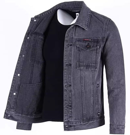 Men's Loose-fitting Workwear Jacket Lapel Denim Jacket apparel & accessories