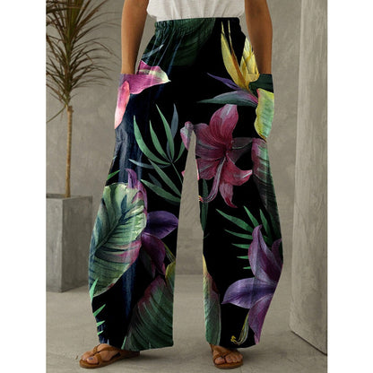 Printed 3D Irregular Wide-leg Pants Casual Wide-leg Trousers apparel & accessories