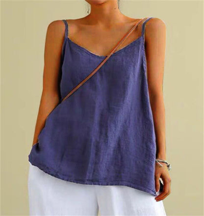 Cotton Linen Sleeveless Vest Women's Summer apparel & accessories