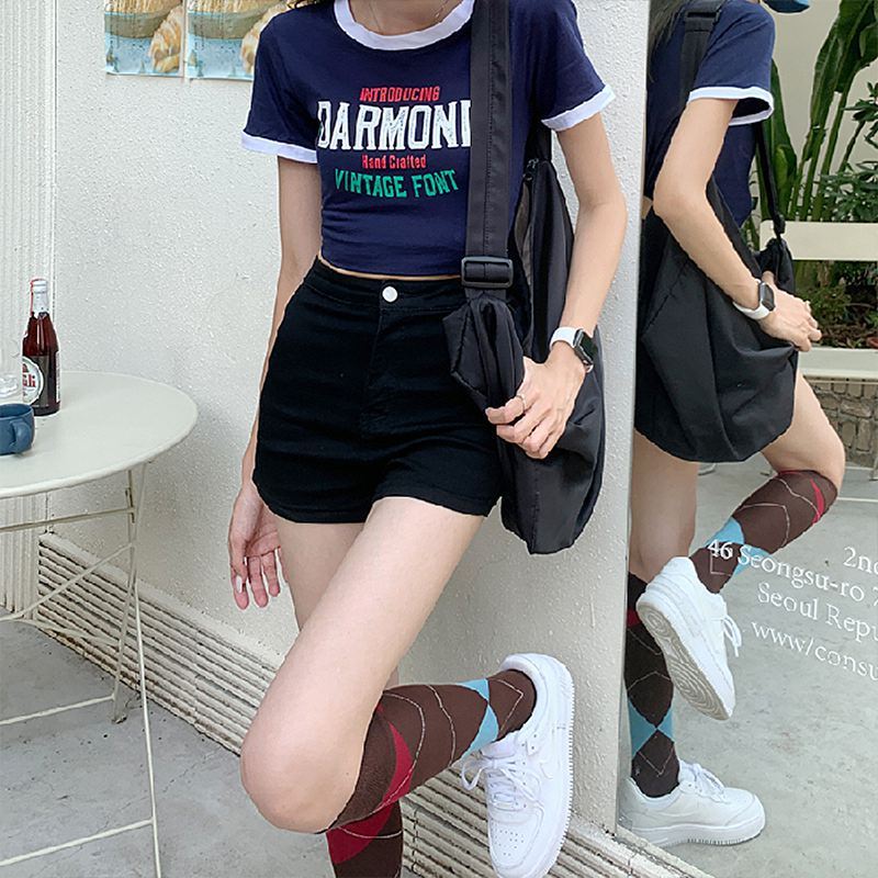 Denim Shorts High Waist Women's Hot Girl Elastic High Tight Slimming Sheath apparel & accessories