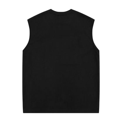 Street Casual Round Neck Loose Sports Outerwear Vest apparel & accessories
