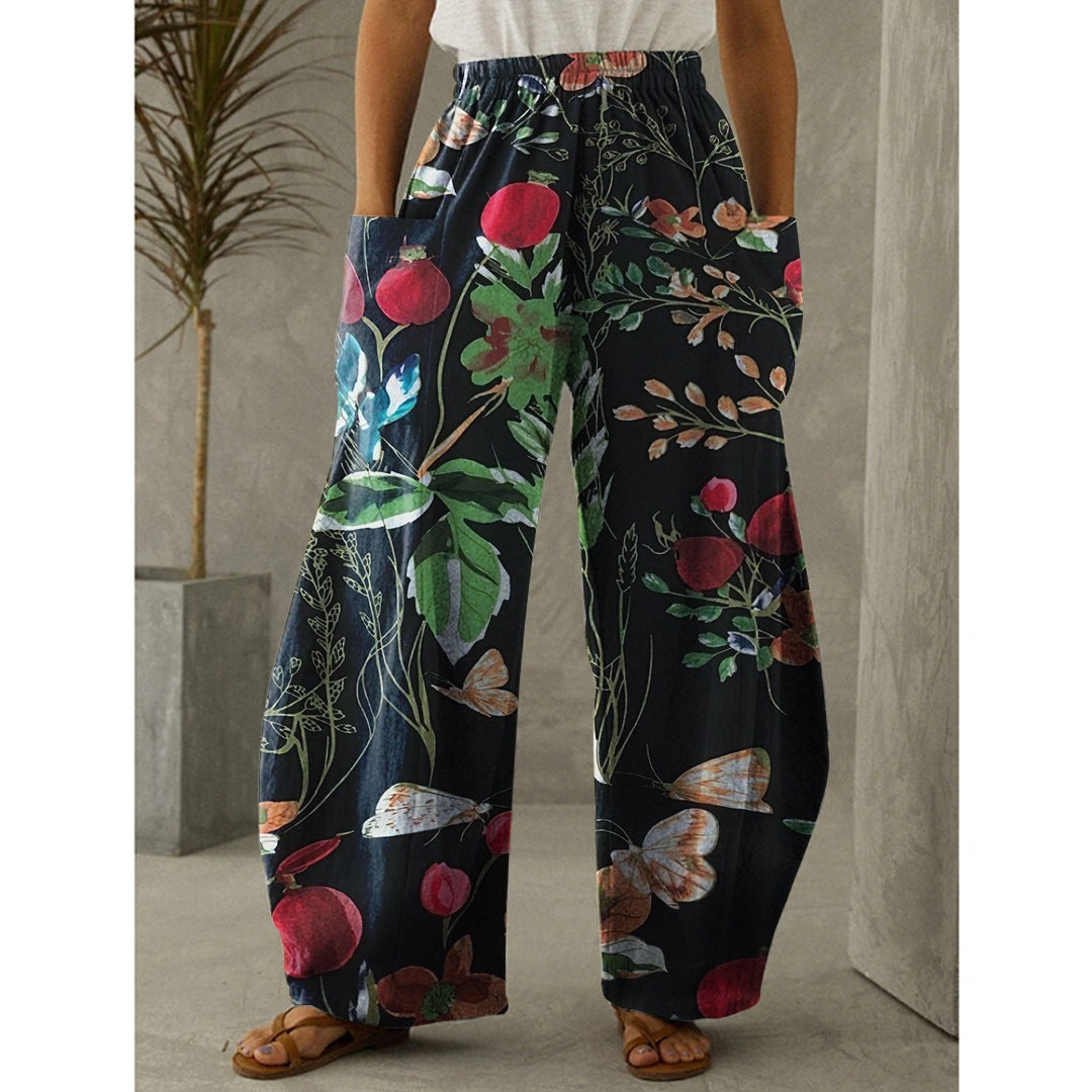 Printed 3D Irregular Wide-leg Pants Casual Wide-leg Trousers apparel & accessories