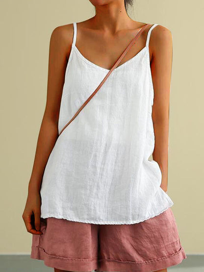Cotton Linen Sleeveless Vest Women's Summer apparel & accessories
