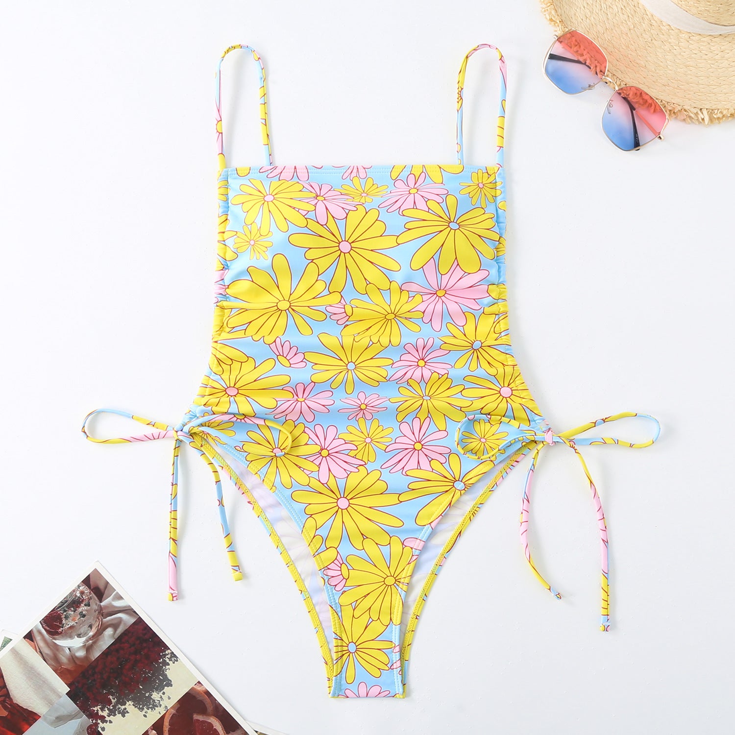 Vacation Style Drawstring Slimming Sexy One Piece Swimsuit apparel & accessories