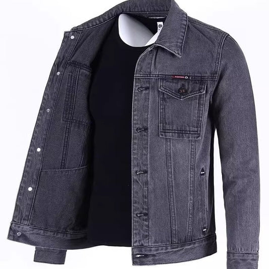 Men's Loose-fitting Workwear Jacket Lapel Denim Jacket apparel & accessories