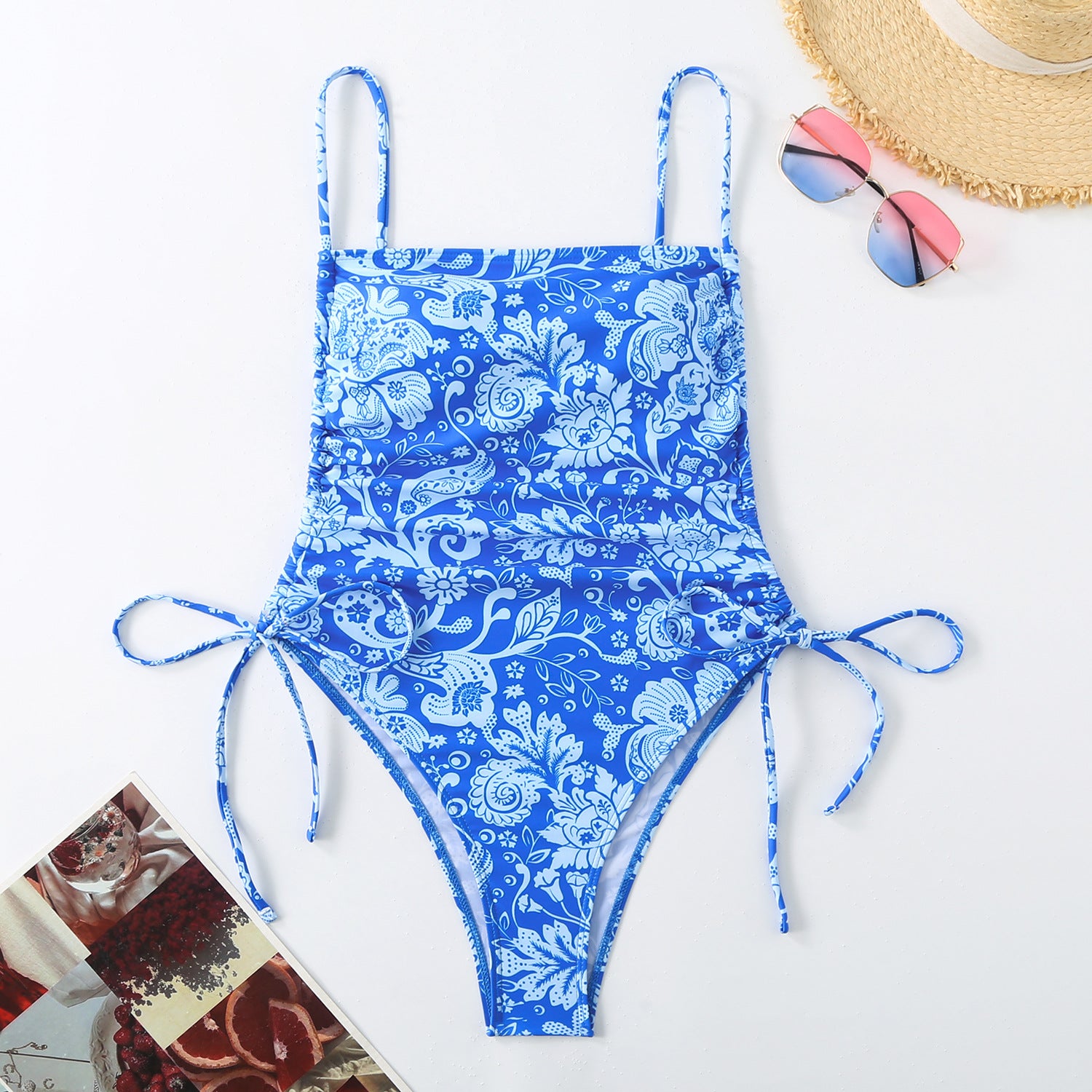 Vacation Style Drawstring Slimming Sexy One Piece Swimsuit apparel & accessories