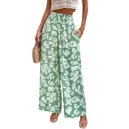 Women's Elegant Printed Loose Trousers apparel & accessories