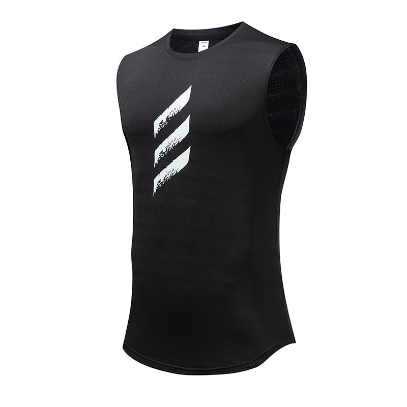 Men's Fashion Casual Printing Round Neck Mesh Quick-drying Bottoming Shirt apparel & accessories