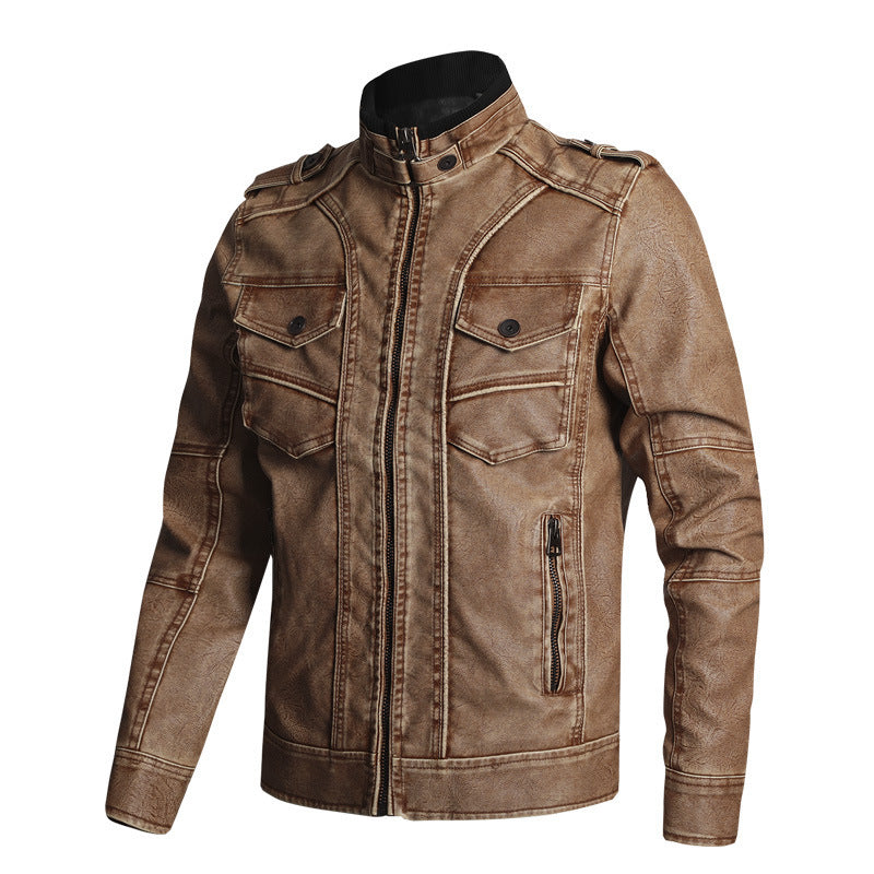 Thick PU Leather Coat Men's Fashion Casual apparels & accessories