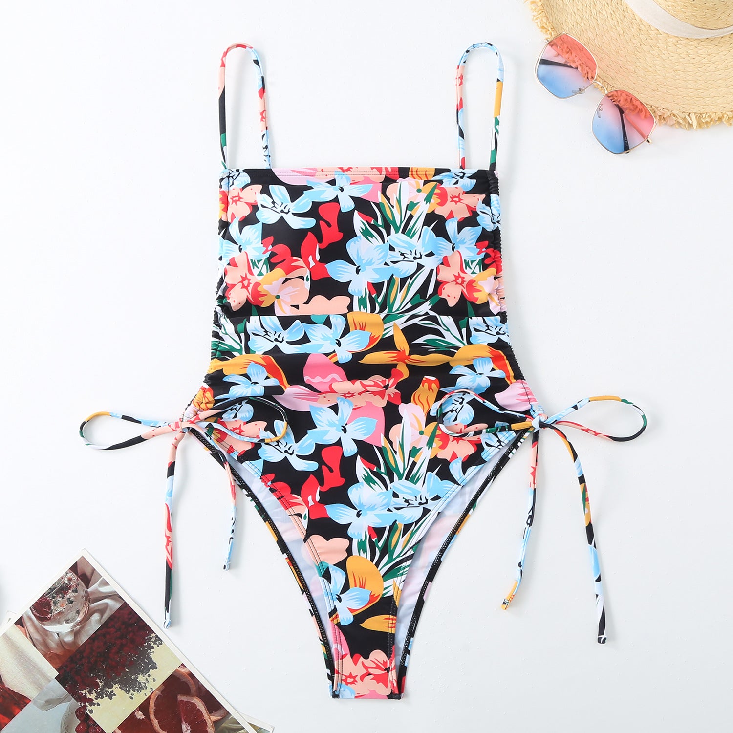 Vacation Style Drawstring Slimming Sexy One Piece Swimsuit apparel & accessories