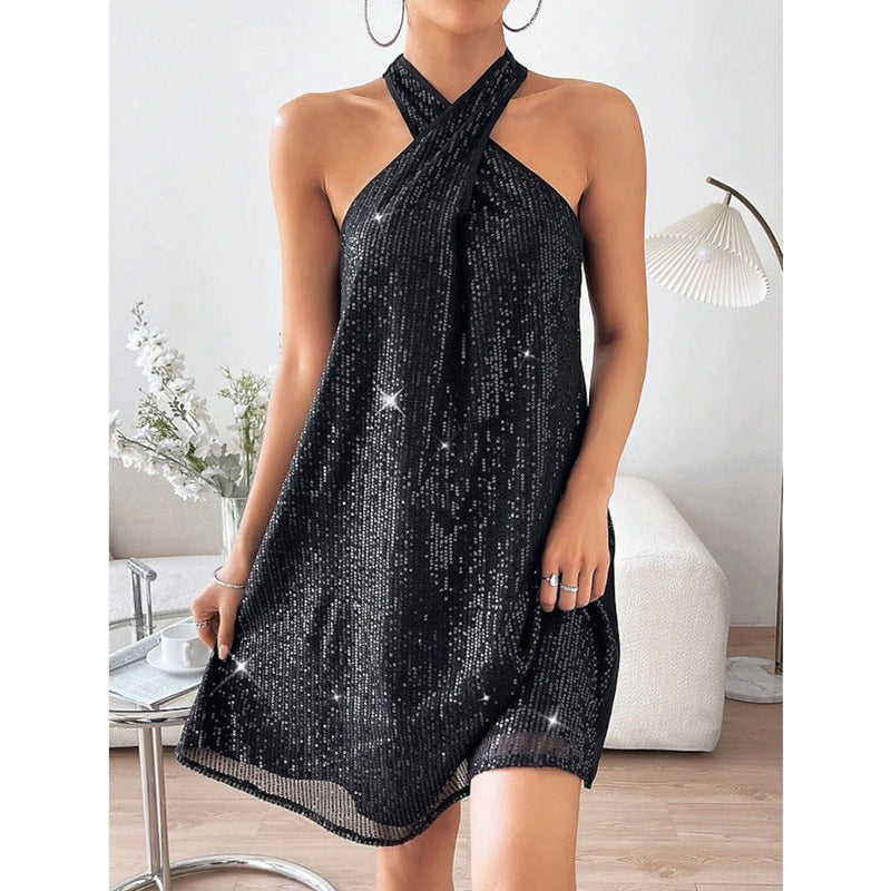 Women's Fashion Elegant Halter Dress apparels & accessories