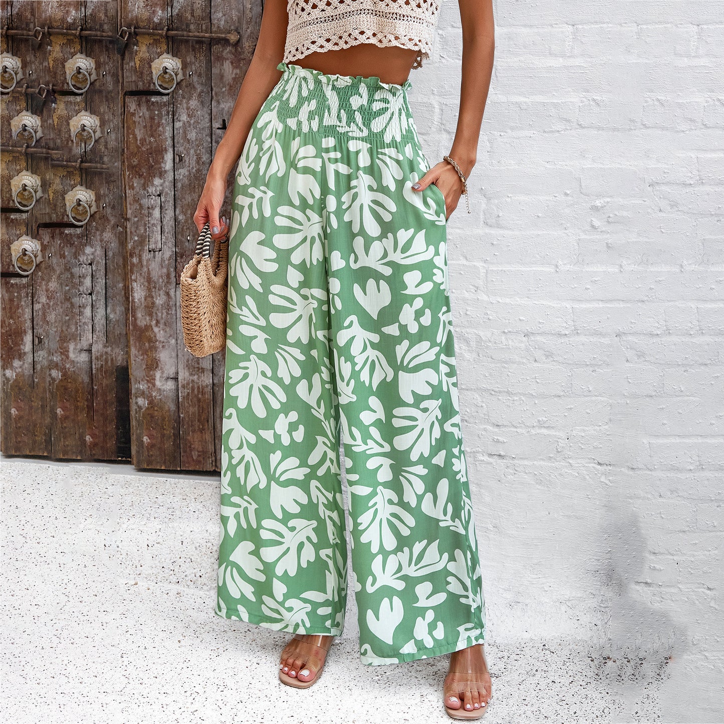 Women's Elegant Printed Loose Trousers apparel & accessories