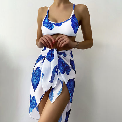 Bikini Printed Three-piece Set Swimsuit For Women apparel & accessories