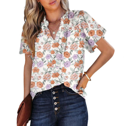 Women's Printed Fashion Short-sleeved Top apparel & accessories