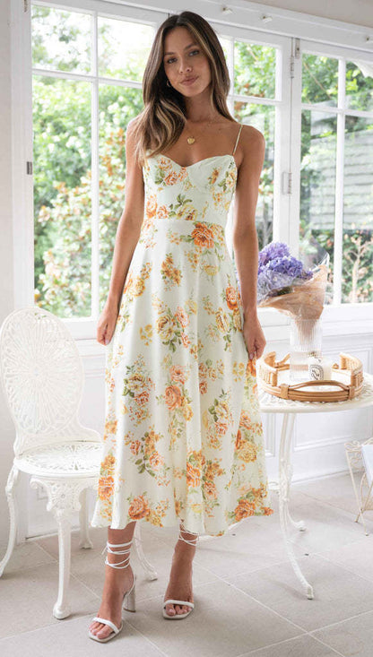 European And American Women's Clothing Printing Slip Dress apparels & accessories