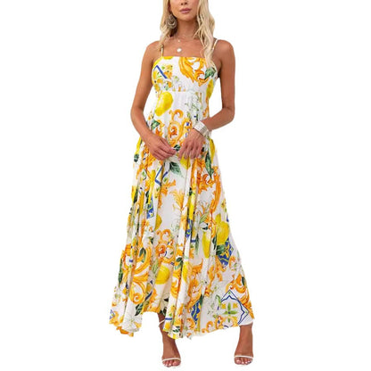 Printed Sling Back Strap Elegant Dress Women apparel & accessories