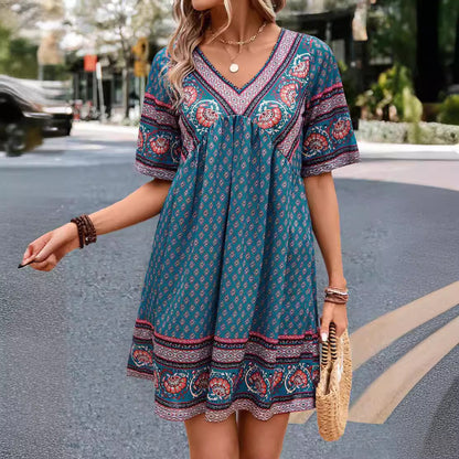 Women's Temperament Leisure Holiday Ethnic Style Dress apparel & accessories