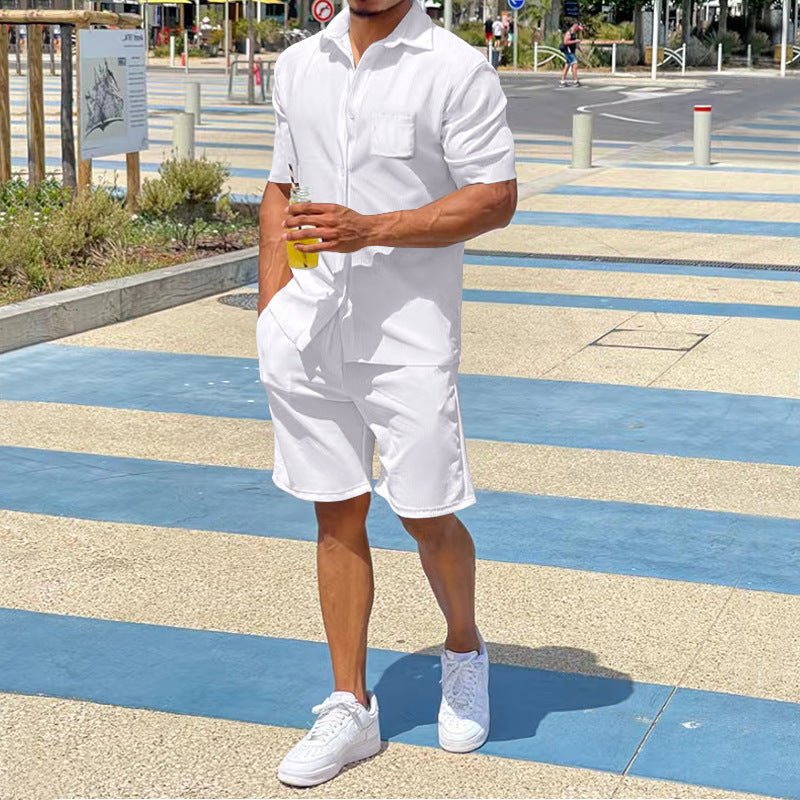 Men's Fashion Casual Short-sleeved Shorts Suit apparel & accessories