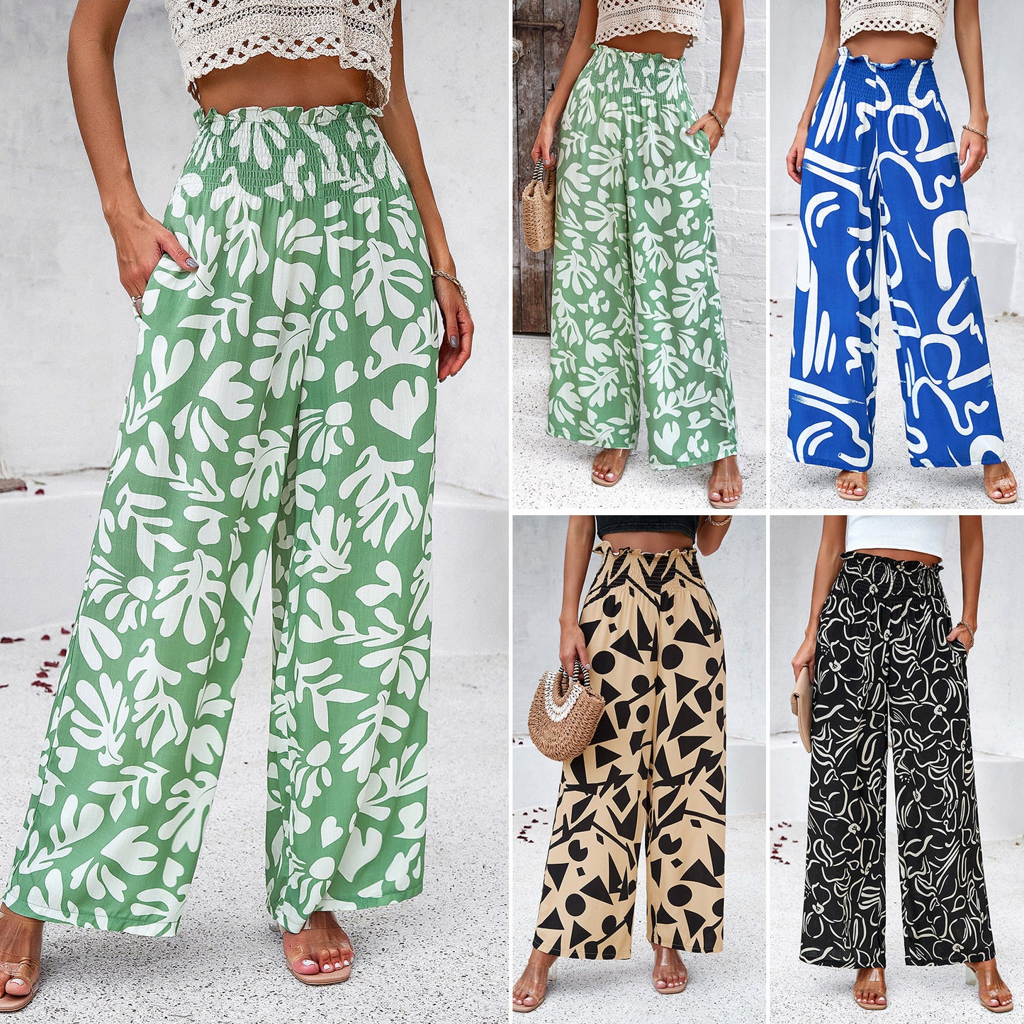 Women's Elegant Printed Loose Trousers apparel & accessories