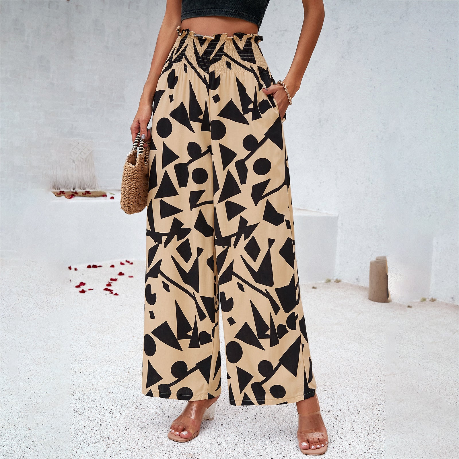 Women's Elegant Printed Loose Trousers apparel & accessories