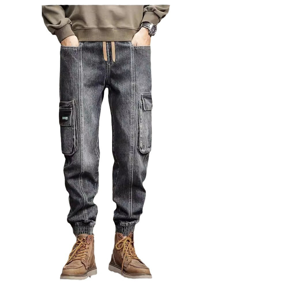 American Retro Ankle-tied Jeans Men men's clothing