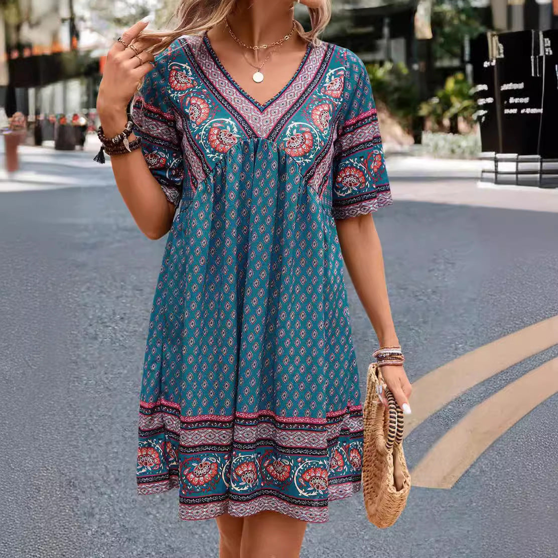 Women's Temperament Leisure Holiday Ethnic Style Dress apparel & accessories