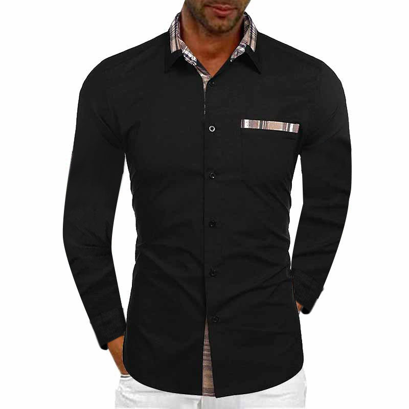 Men's Fashion Casual Solid Color Long Sleeve Shirt apparel & accessories