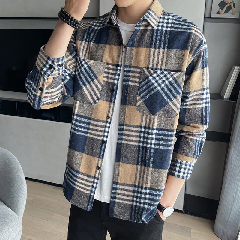 Men's Versatile Casual Loose Brushed Soft Shirt Coat apparel & accessories