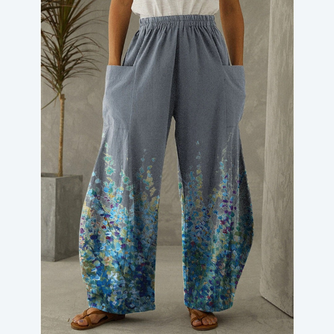 Printed 3D Irregular Wide-leg Pants Casual Wide-leg Trousers apparel & accessories