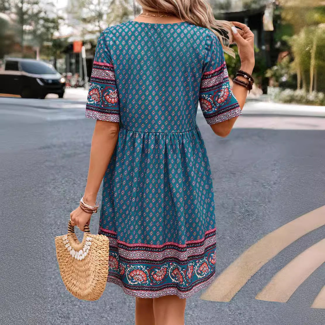 Women's Temperament Leisure Holiday Ethnic Style Dress apparel & accessories