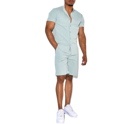 Shirt Short Sleeve Two-piece Suit For Men apparels & accessories